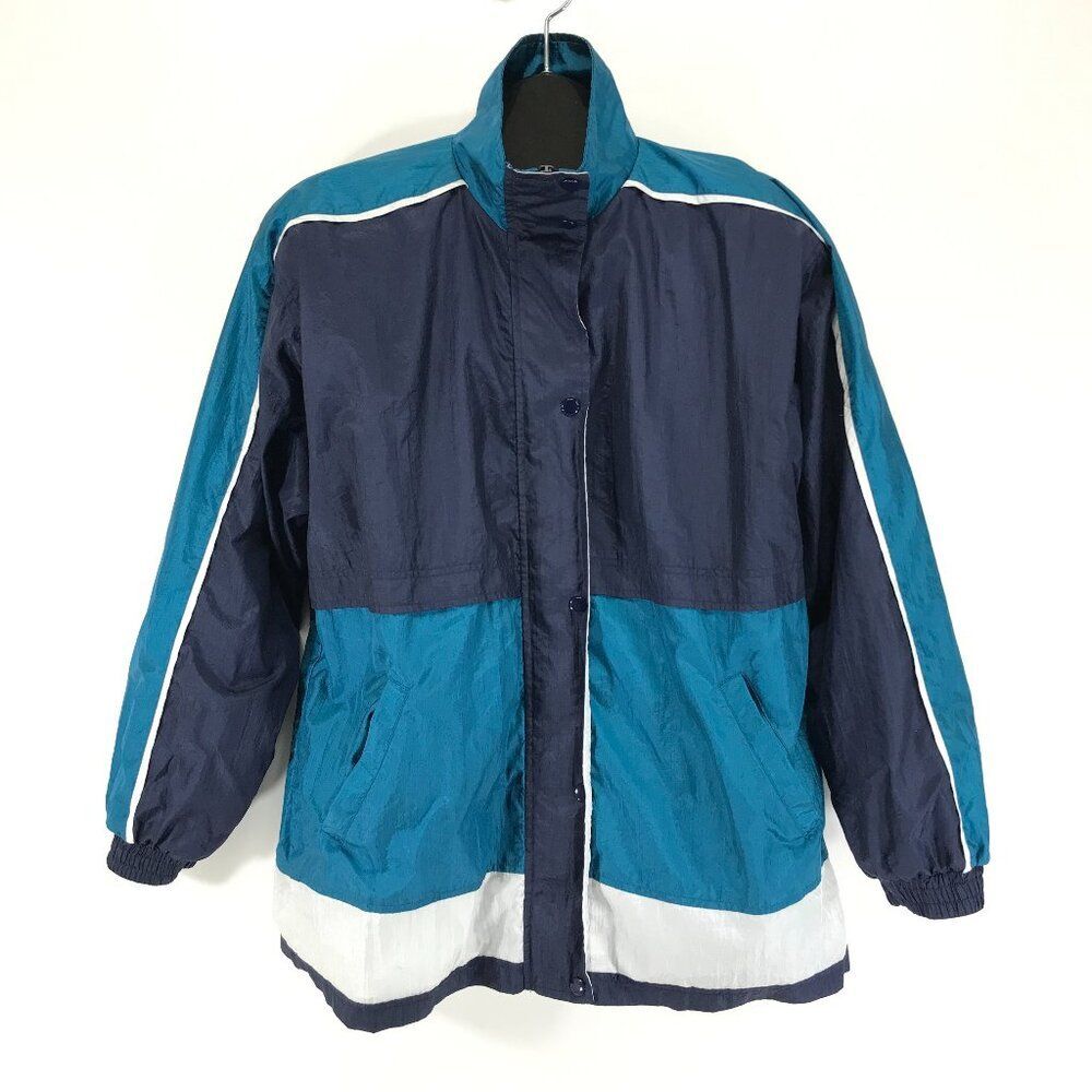 Vintage Sport Essentials Colorblock Windbreaker Jacket Women's Medium 90s Retro